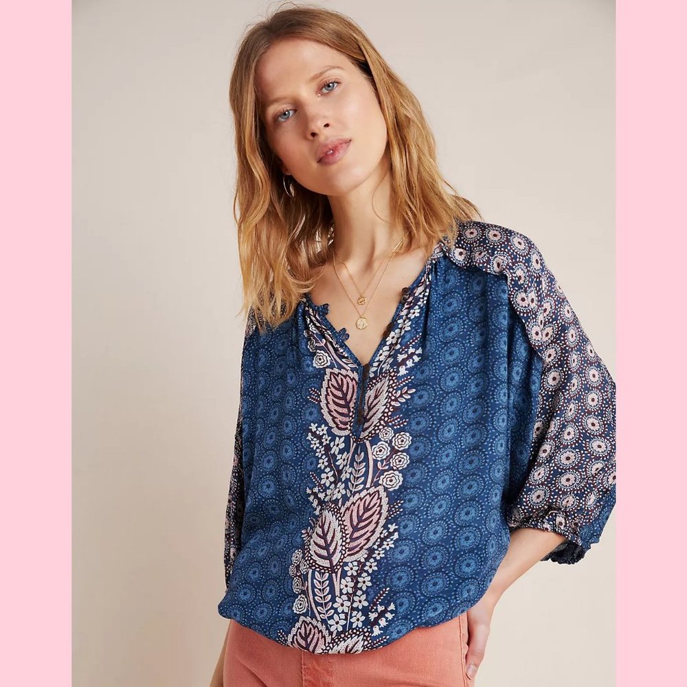 NWT Anthropologie Maeve Letizia Ruffled Blouse XS